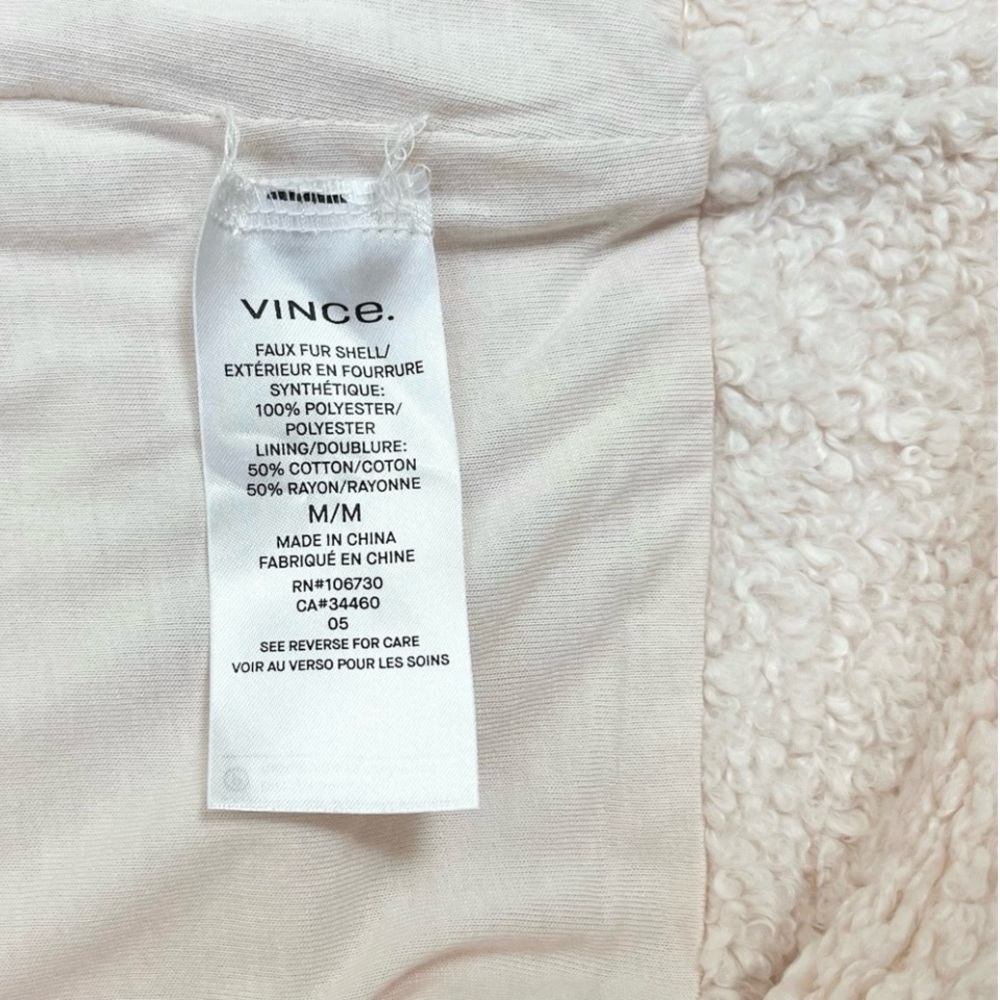 VINCE Oversized Cozy Fleece Pullover Sweater Blush Pastel Teddy Bear Faux Fur - Picture 14 of 16